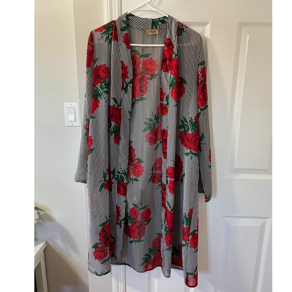 Rose sweeping cardigan